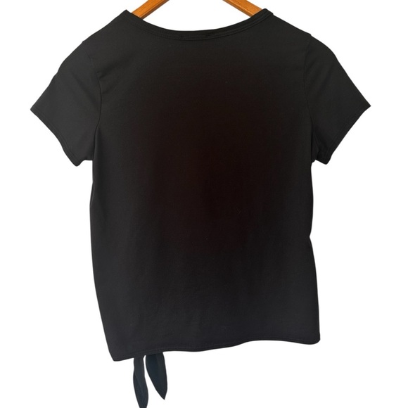 Olivia Rae Basic Side Tie Black Tee - Picture 4 of 9